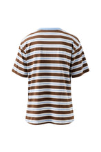 Load image into Gallery viewer, Stevie Slouchy Tee | Cocoa/Sky Blue Stripe