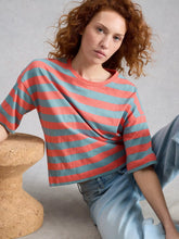 Load image into Gallery viewer, Katya Stripe T-Shirt | Coral Multi