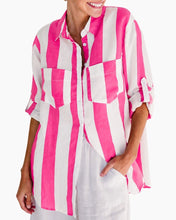 Load image into Gallery viewer, Stripe Shirt | Hot Pink/White