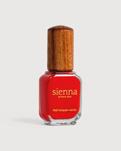 Load image into Gallery viewer, Red nail polish bottle with wooden cap 