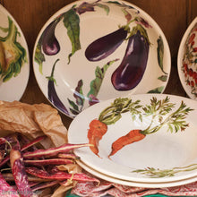 Load image into Gallery viewer, Vegetable Garden Aubergine &amp; Flowers Pasta Bowl | Medium
