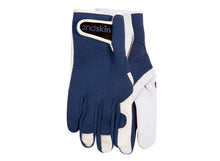 Load image into Gallery viewer, Sprout goatskin gloves in navy against a white background.